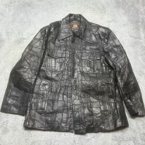 Vintage Anderson-Little Leather Jacket Men's Size 46 Buttons Retro Patchwork